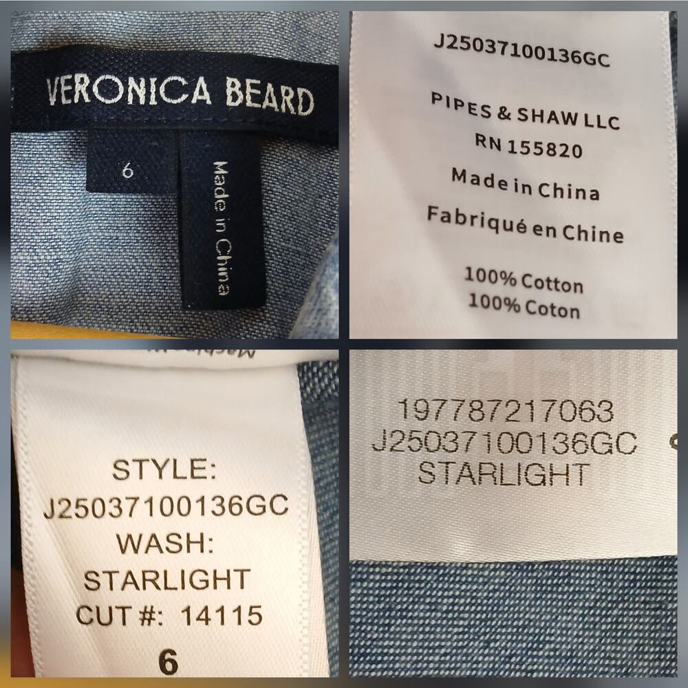 Veronica Beard Light Blue Denim Midi Shirt Dress - Picture 6 of 6